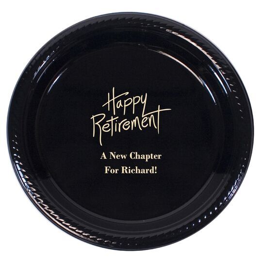 Fun Happy Retirement Plastic Plates